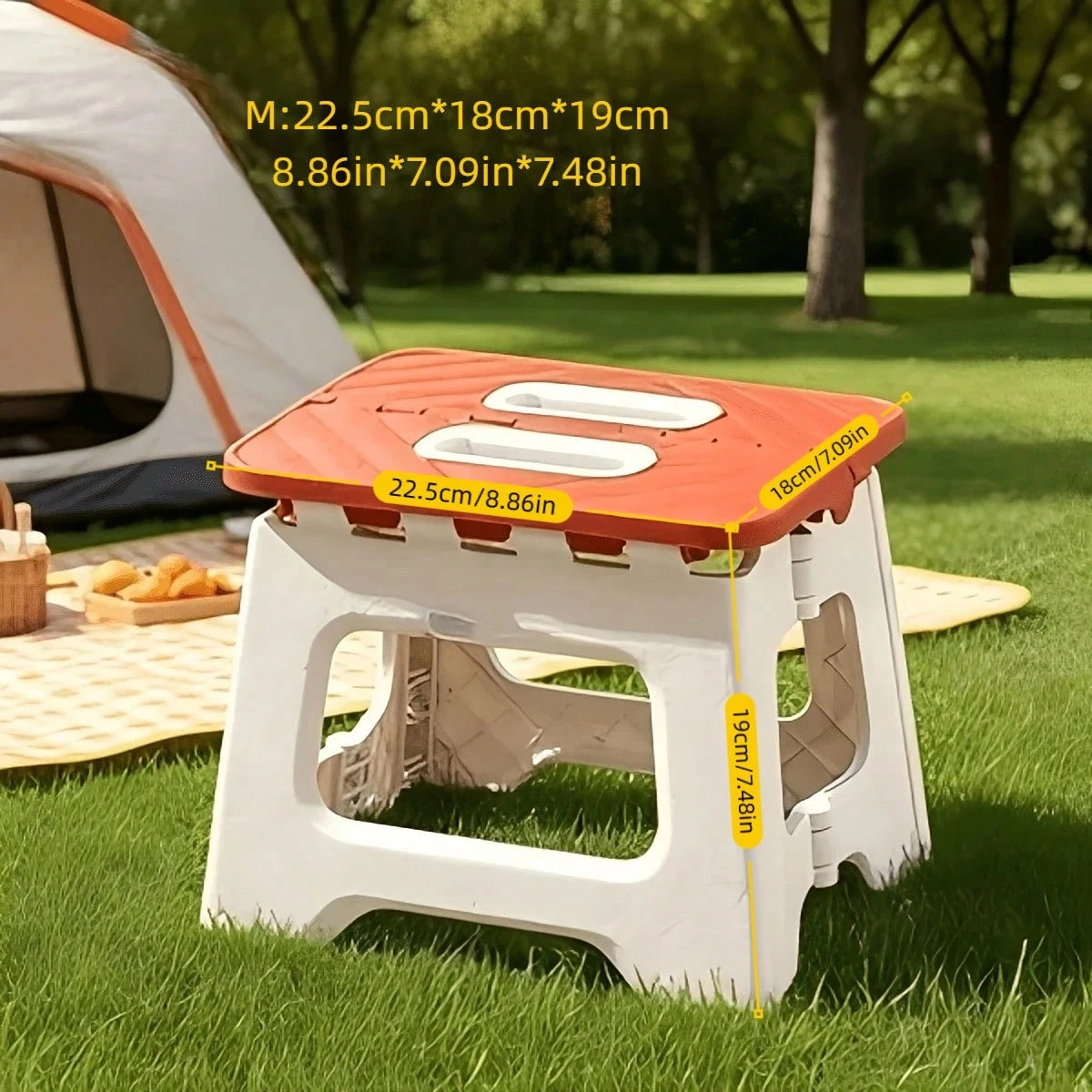 RAINWHISPER One Folding Step Stool, 310 Lbs Capacity, Suitable For Kitchens, Bathrooms, And Outdoor Spaces. Portable Folding Step Stool – Non-Slip Surface, Easy To Fold And Carry, Sturdy (PP) Polyprop