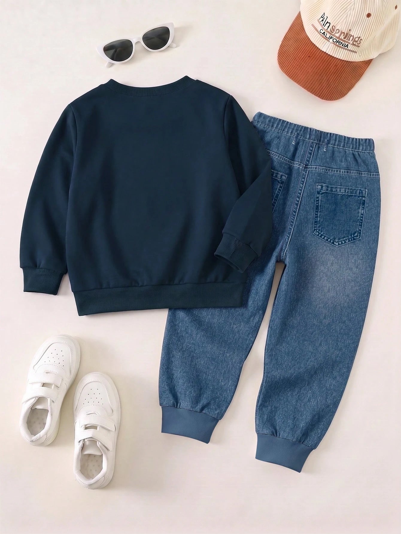 Random 3 Sets Get 1 Set Casual Logo Blue Striped Colorblock Print Crew Neck Long Sleeve Sweatshirt, Suitable For Autumn/Winter Outdoor Activities