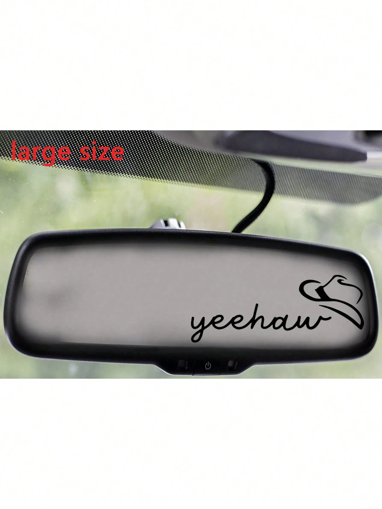 RandySticker Yeehaw Cowboy Hat Rearview Mirror Decal, Western Country Car Mirror Sticker