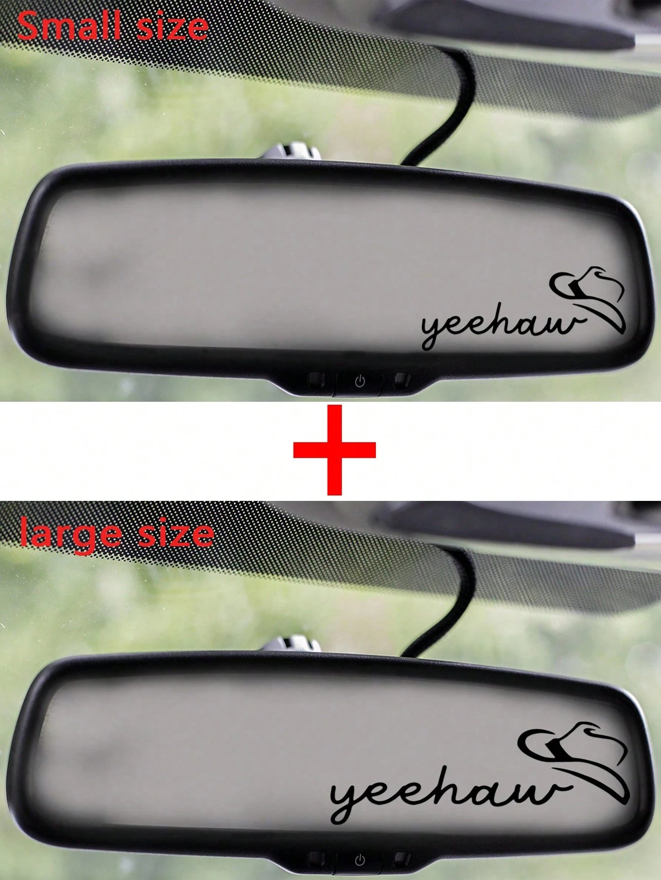 RandySticker Yeehaw Cowboy Hat Rearview Mirror Decal, Western Country Car Mirror Sticker