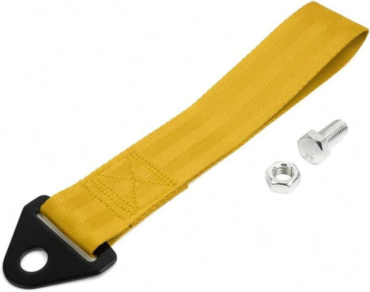 RASTP Racing Tow Strap, Car Modification Sports Trailer Belt Fit For Front Or Rear Front Bumper Decorative (Gold)