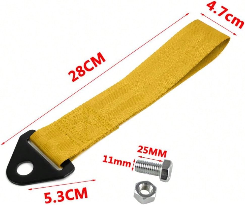 RASTP Racing Tow Strap, Car Modification Sports Trailer Belt Fit For Front Or Rear Front Bumper Decorative (Gold)