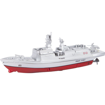 RC mini 2 channel mini battleship with rechargeable battery pack, run time 8 minutes, outdoor safe, ok for swimming pools