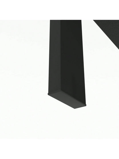 Rectangle Black Glass Coffee Table, Black Legs Modern Home Furniture Side Center Tables For Living Room
