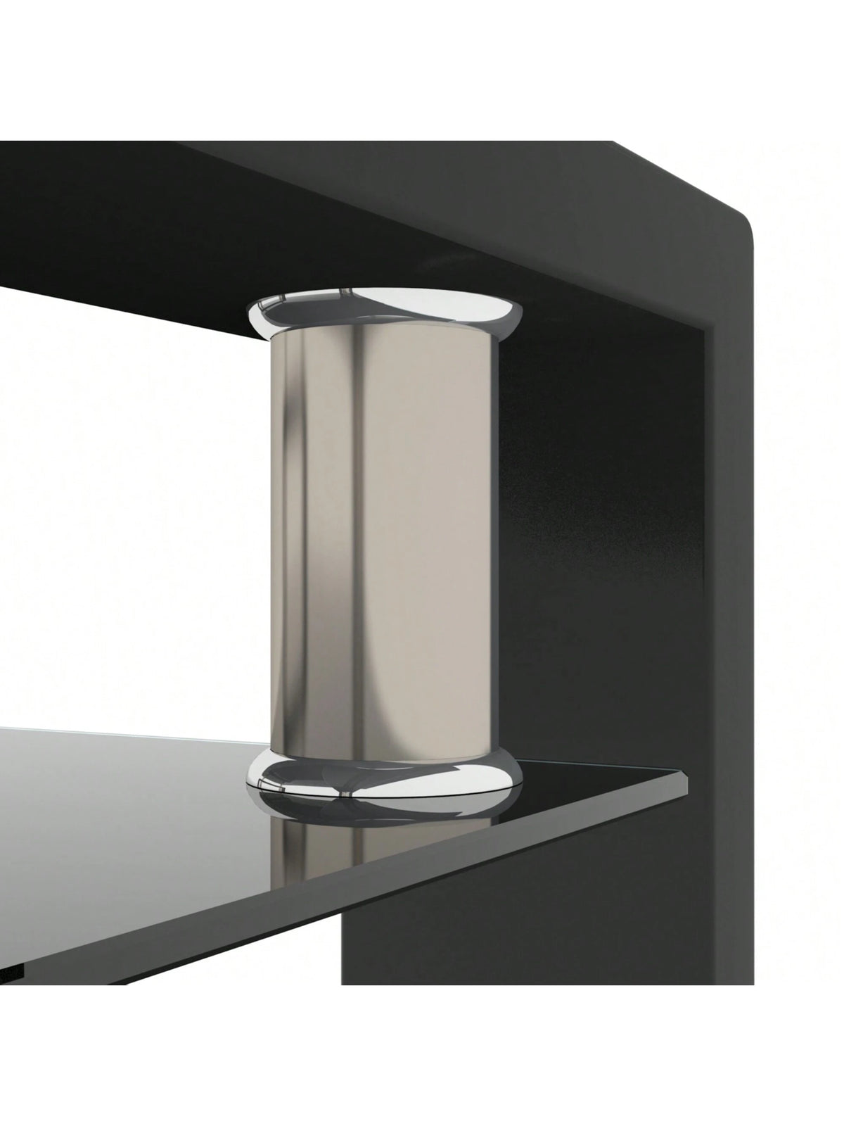 Rectangle Black Glass Coffee Table, Black Legs Modern Home Furniture Side Center Tables For Living Room