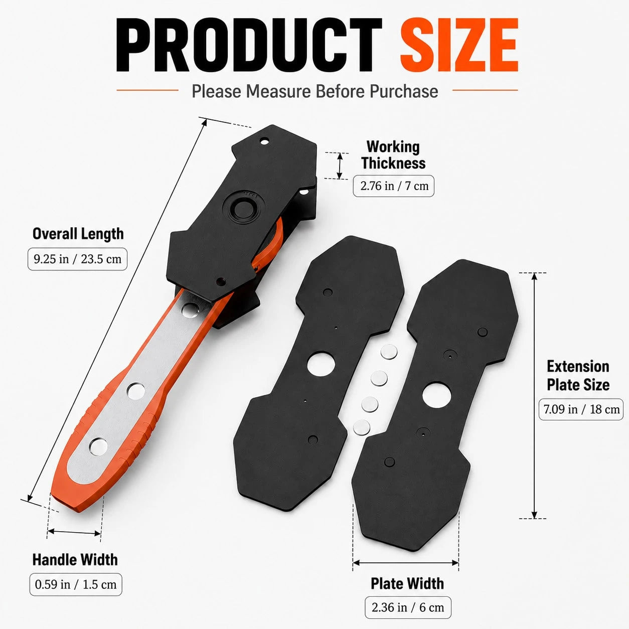 Red Brake Caliper Compression Tool With 360° Swing Ratchet, Brake Piston Spreader With 2 Extension Plates For Single, Twin And Quad Piston Disc Brake Calipers