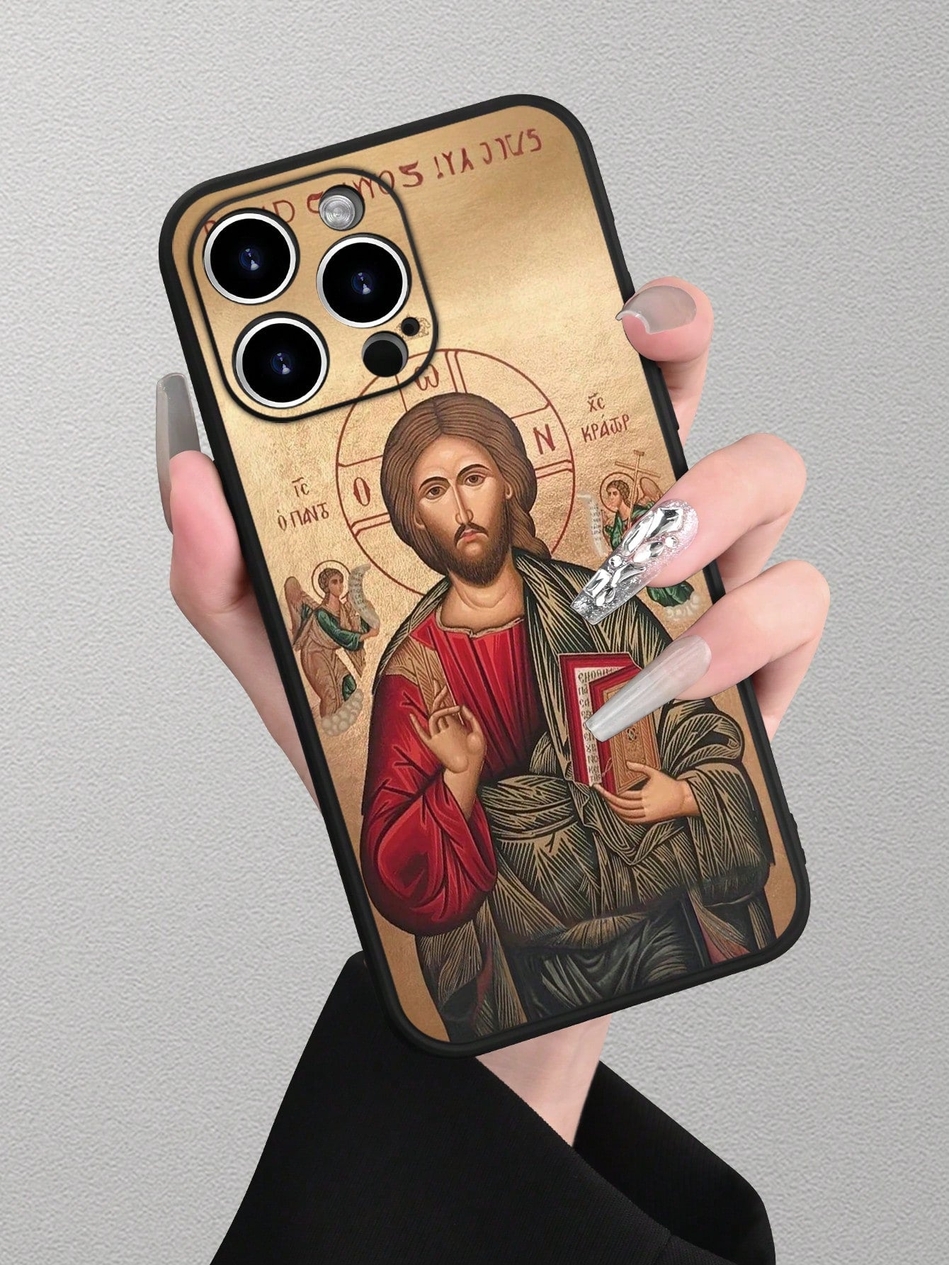 Religious Icon Design Theme Luxury Shockproof Aesthetic Cute Phone Case,Lens Protrusion Protection, Compatible With For IPhone 17/17Pro/17Pro Max, 16,15,14, 13, 12, 11 Plus/Pro Max And More, Gift For