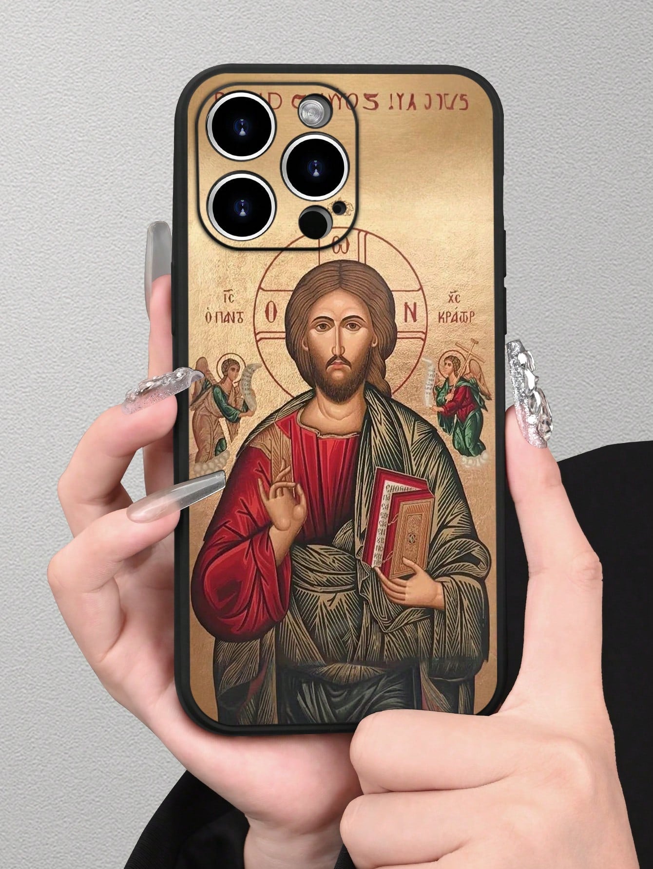 Religious Icon Design Theme Luxury Shockproof Aesthetic Cute Phone Case,Lens Protrusion Protection, Compatible With For IPhone 17/17Pro/17Pro Max, 16,15,14, 13, 12, 11 Plus/Pro Max And More, Gift For