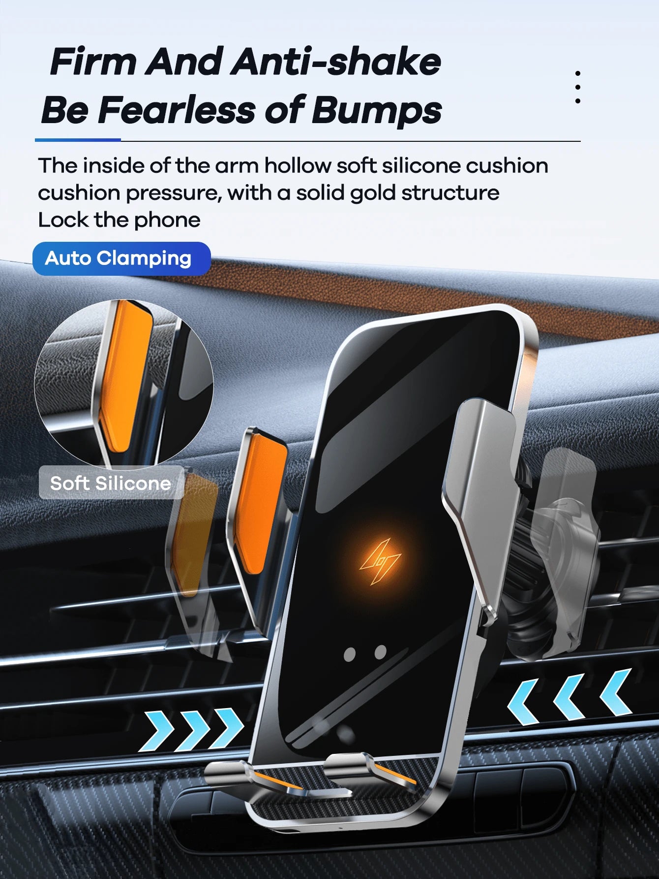 REMAX 15W Car Wireless Fast Charger; Auto-Clamping; 360° Free Rotation;Firm And Anti-Shake; Center Console Phone Holder; Universal Navigation Bracket; Compatible With IPhone/Android;Car Accessories; C