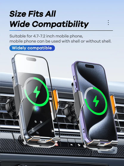 REMAX 15W Car Wireless Fast Charger; Auto-Clamping; 360° Free Rotation;Firm And Anti-Shake; Center Console Phone Holder; Universal Navigation Bracket; Compatible With IPhone/Android;Car Accessories; C