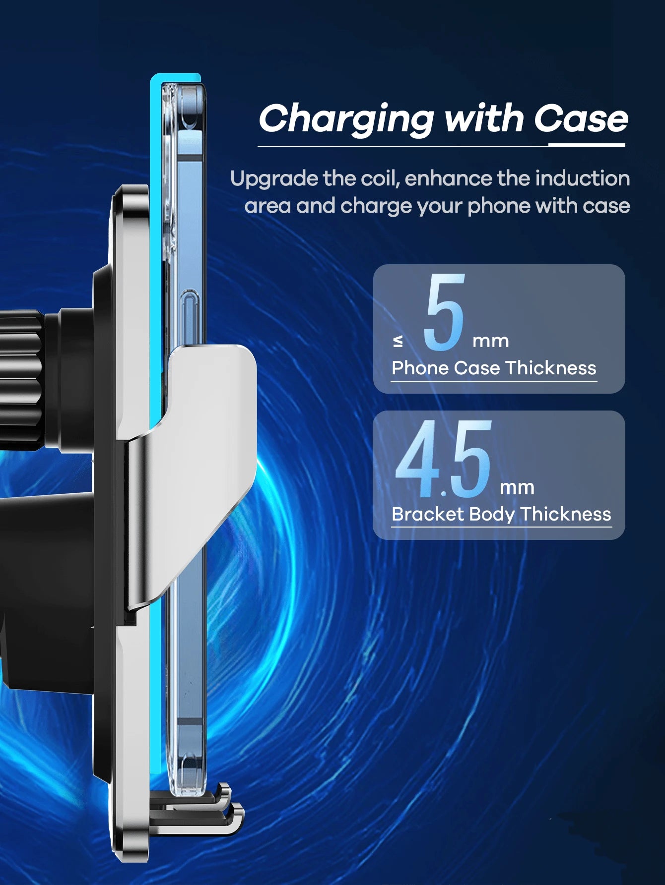 REMAX 15W Car Wireless Fast Charger; Auto-Clamping; 360° Free Rotation;Firm And Anti-Shake; Center Console Phone Holder; Universal Navigation Bracket; Compatible With IPhone/Android;Car Accessories; C