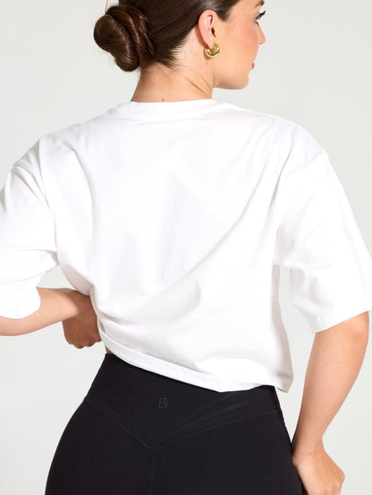 Rep Crop Tee - White