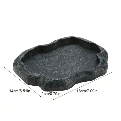 Reptile Feeder ABS Resin Imitation Rock DesignFood And Water Dish Feeder Bowl For Tortoise Lizard