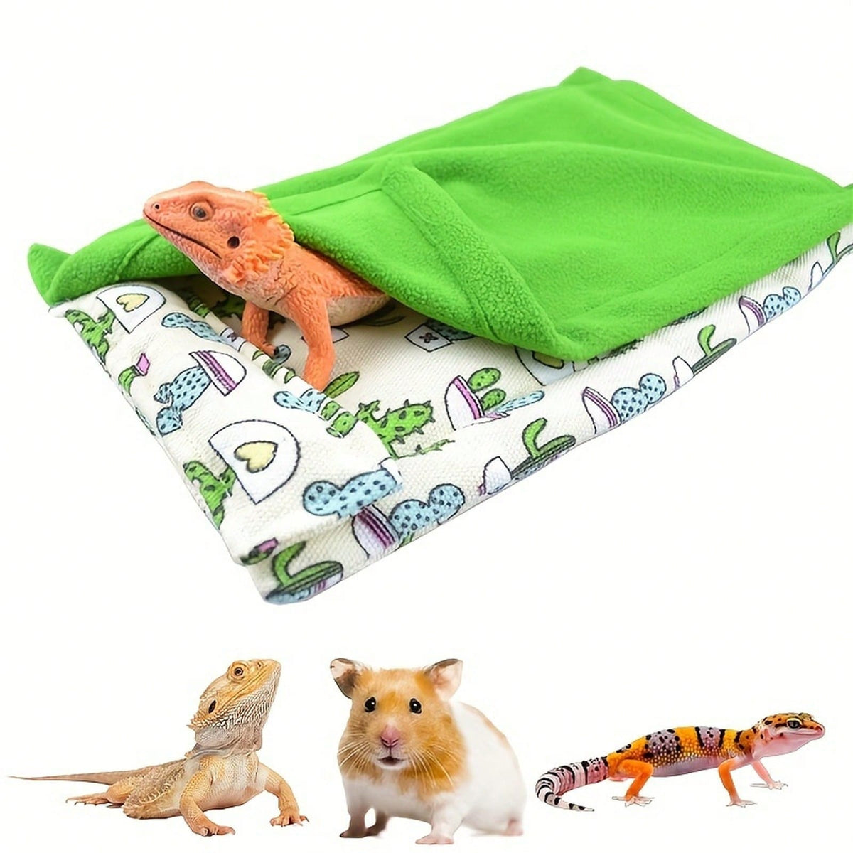 Reptile Sleeping Bag Set, Including Pillow And Blanket, Designed For Bearded Dragons, Suitable For Guinea Pigs, Mice, And Hamsters