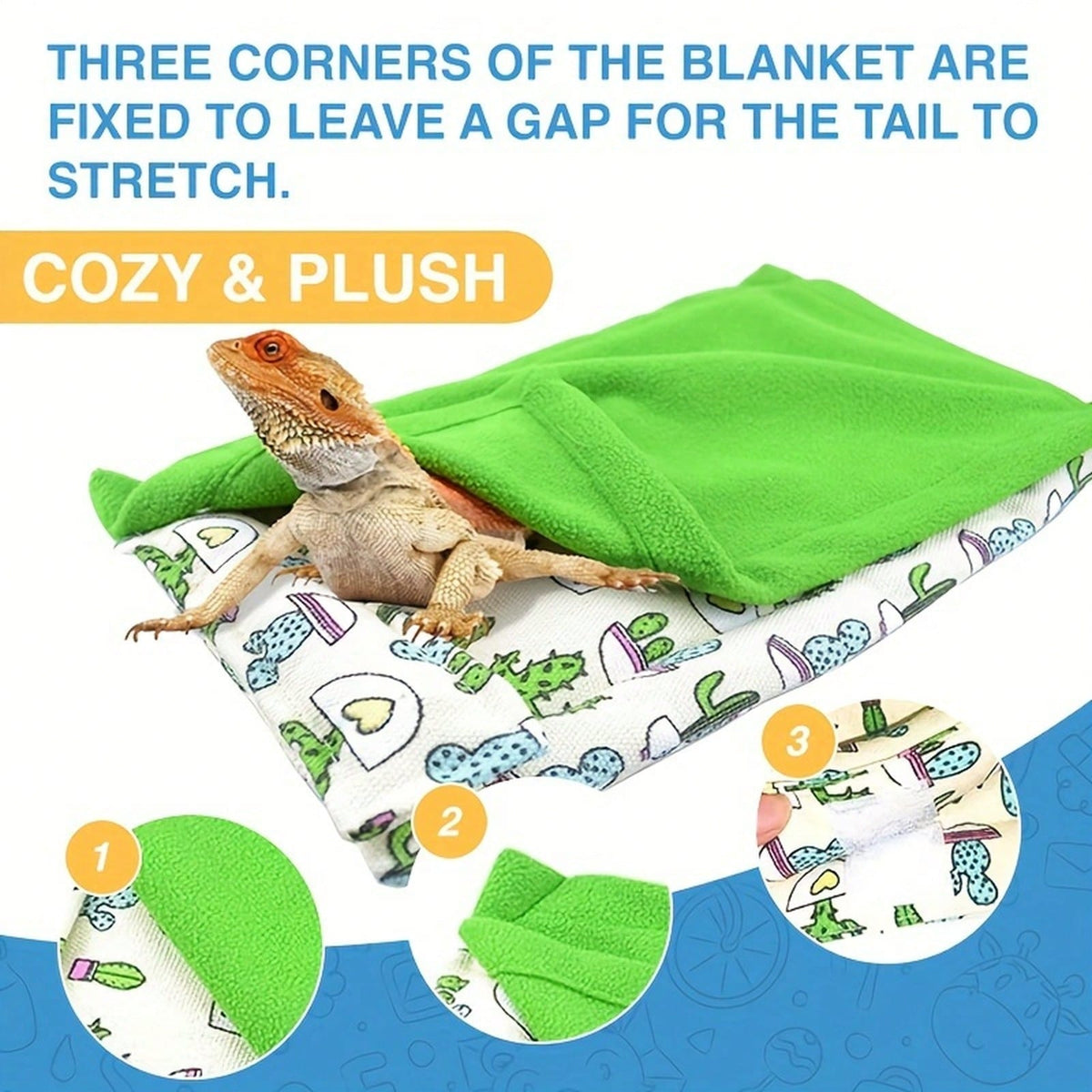 Reptile Sleeping Bag Set, Including Pillow And Blanket, Designed For Bearded Dragons, Suitable For Guinea Pigs, Mice, And Hamsters