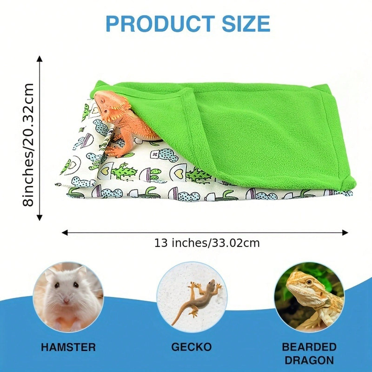 Reptile Sleeping Bag Set, Including Pillow And Blanket, Designed For Bearded Dragons, Suitable For Guinea Pigs, Mice, And Hamsters