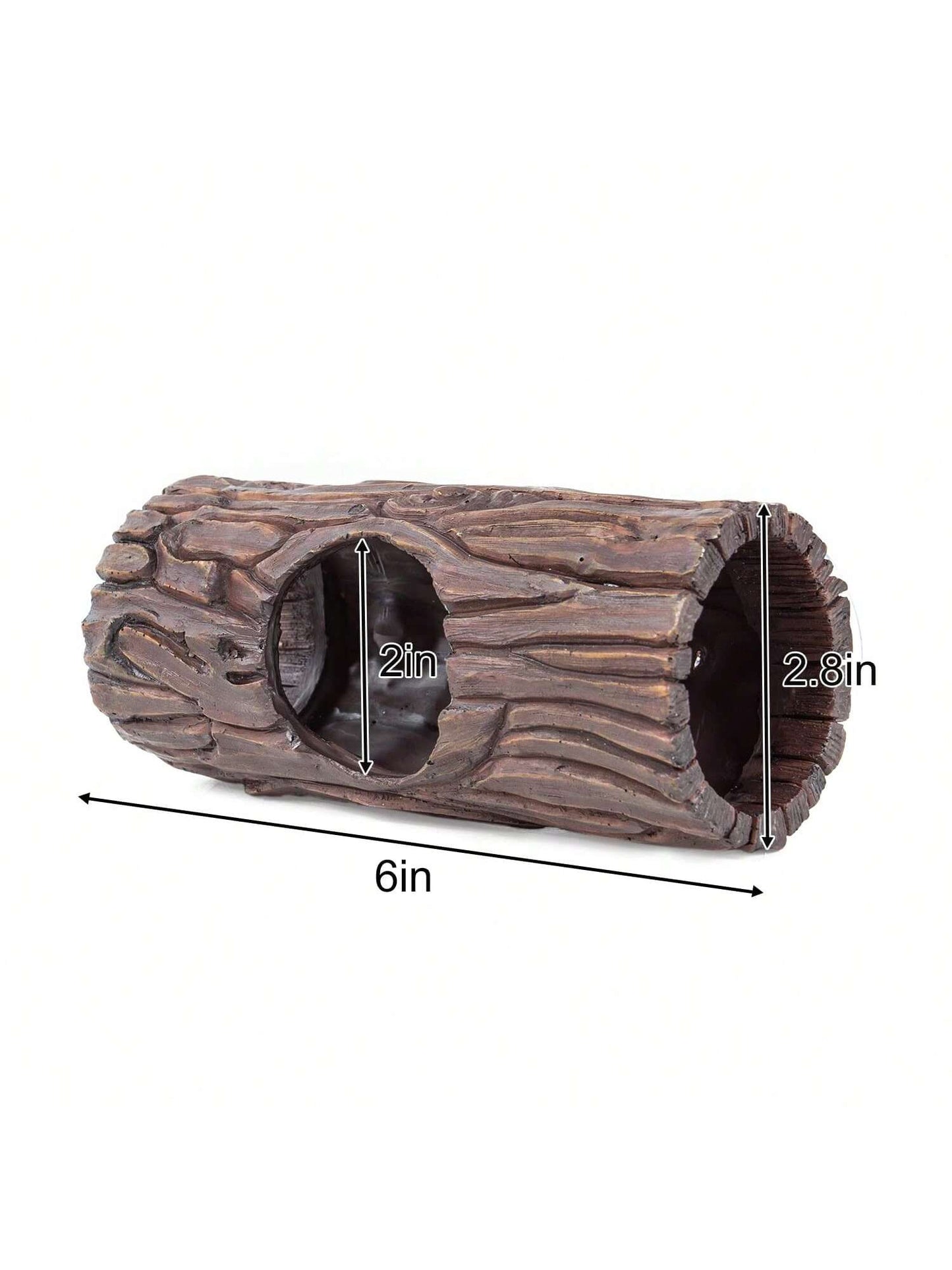 REPTIZOO Reptile Hide Cave Resin Hollow Tree Trunk Hideout Hermit Crab Climbing Toys Reptile Shelter Sleeping Cave For Arboreal Reptiles, Hermit Crabs, Leopard Gecko, Lizard Terrarium Decor