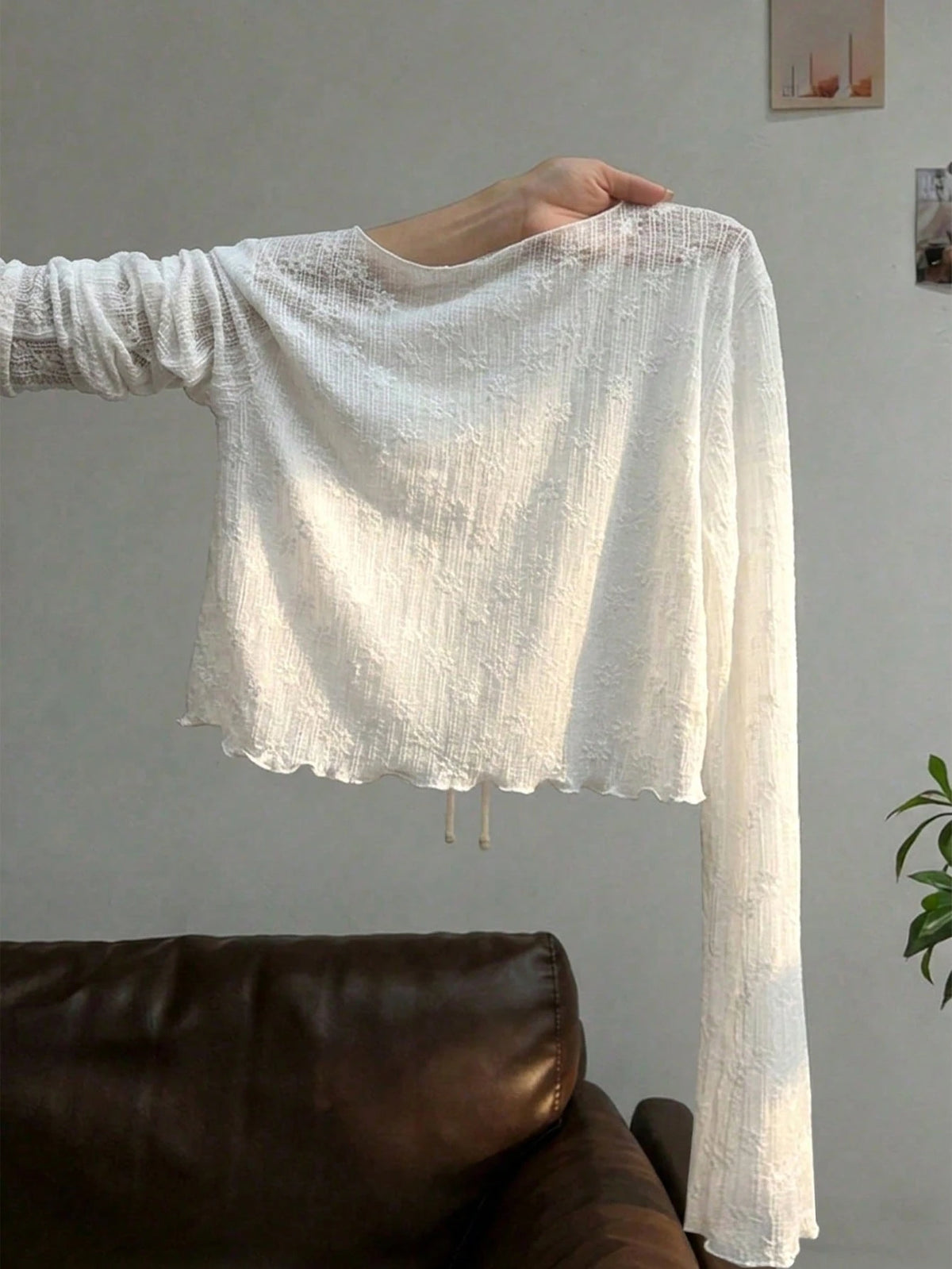 Resyla French Style Slip Dress Layered With A Ruffled Long-Sleeved T-Shirt Cover Up For Women's Summer Sun Protection Top