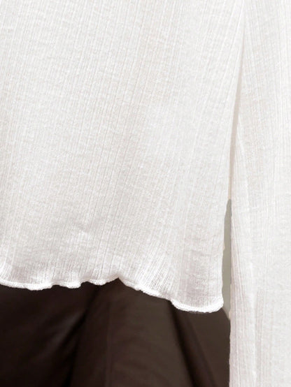 Resyla Lace Trim Camisole Dress Cover Up, Long Sleeve Knit Sheer Cover Up Top For Women, Summer