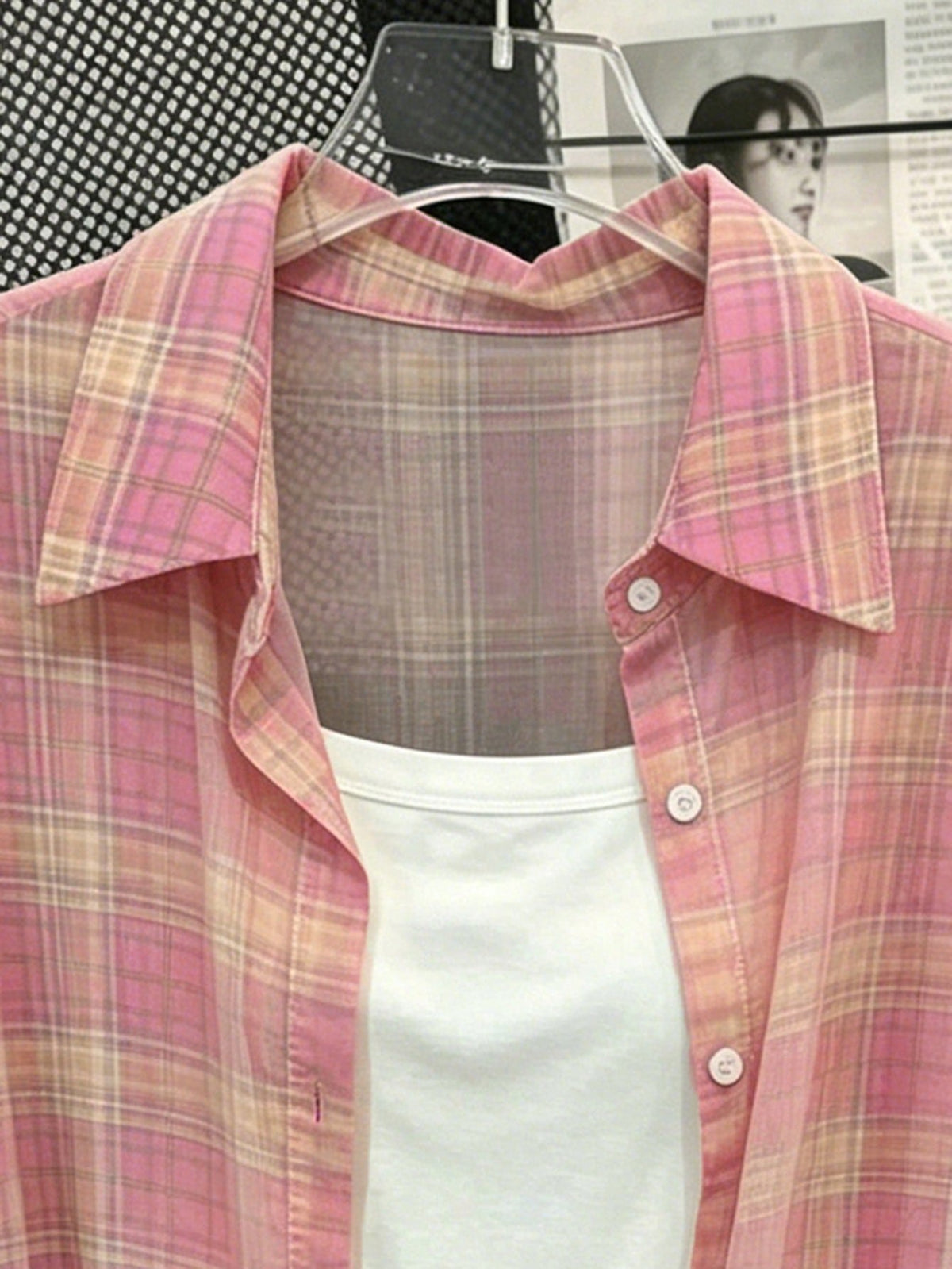 Resyla Women's Casual Commuter Plaid Shirt