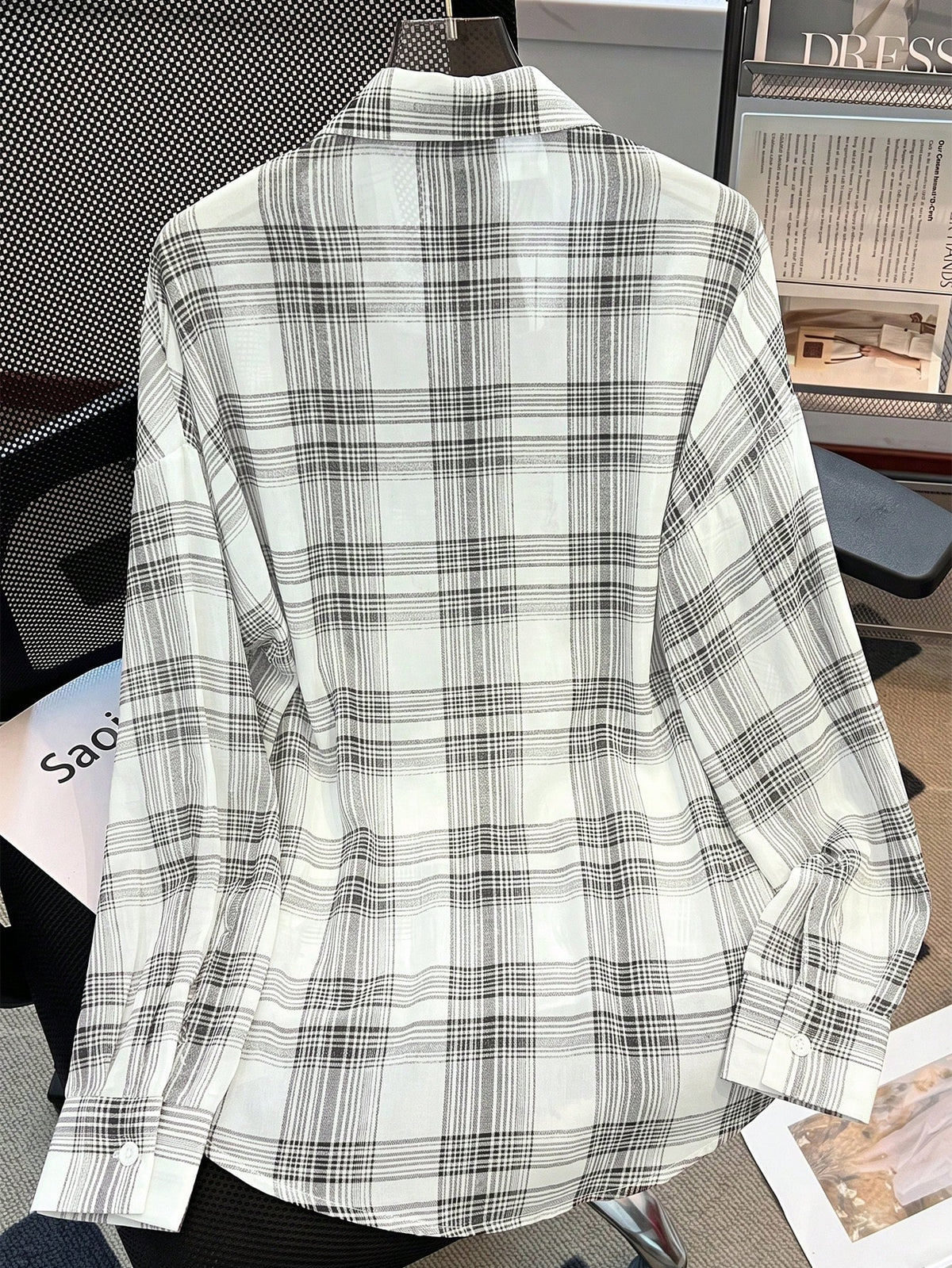 Resyla Women's Casual Commuter Plaid Shirt