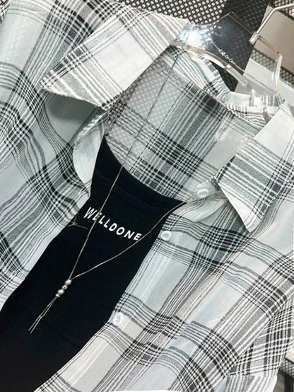 Resyla Women's Casual Commuter Plaid Shirt