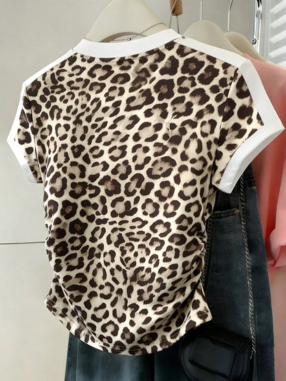 Resyla Women's Summer Casual Leopard Print T-Shirt