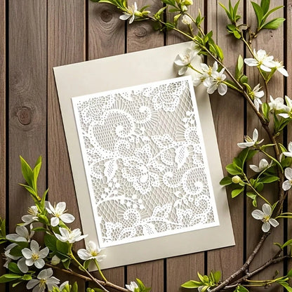 Reusable Floral Stencils For DIY Wall Art, Scrapbooking And Pressed Flowers- Durable PET Plastic, Easy To Use 10 In X 8 In Stencils
