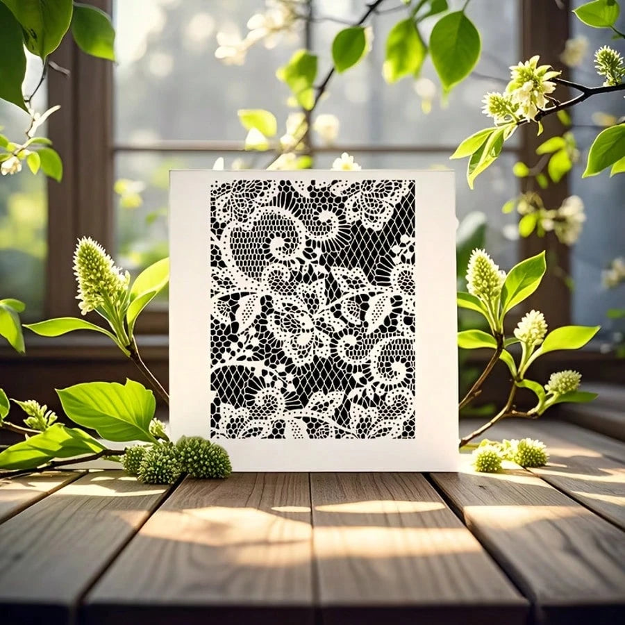 Reusable Floral Stencils For DIY Wall Art, Scrapbooking And Pressed Flowers- Durable PET Plastic, Easy To Use 10 In X 8 In Stencils