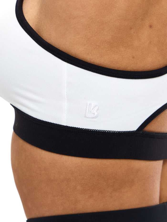 Reversible RacerBack Sports Bra - Onyx Black and White