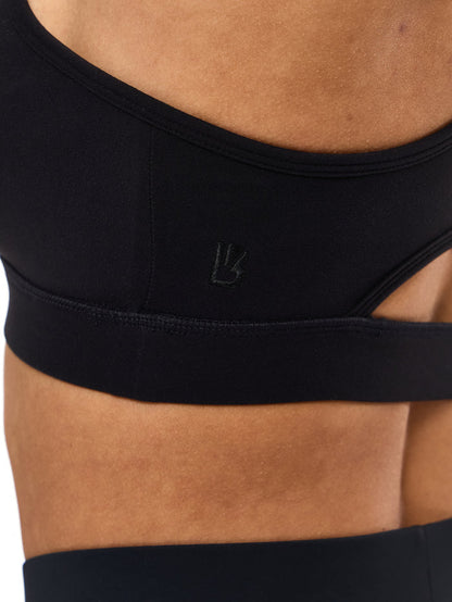 Reversible RacerBack Sports Bra - Onyx Black and White