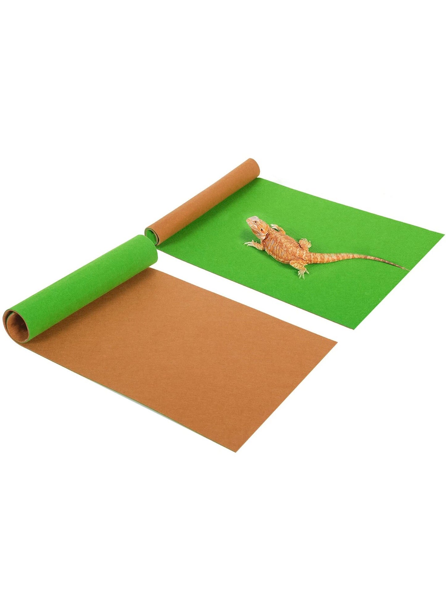 Reversible Reptile Carpet Pack of 2PCS, Terrarium Substrate Bedding Liner (17 in X 35 in) for 10/20/30/40 Gallon Tanks, Both Sides Usable Reptile Floor Mat