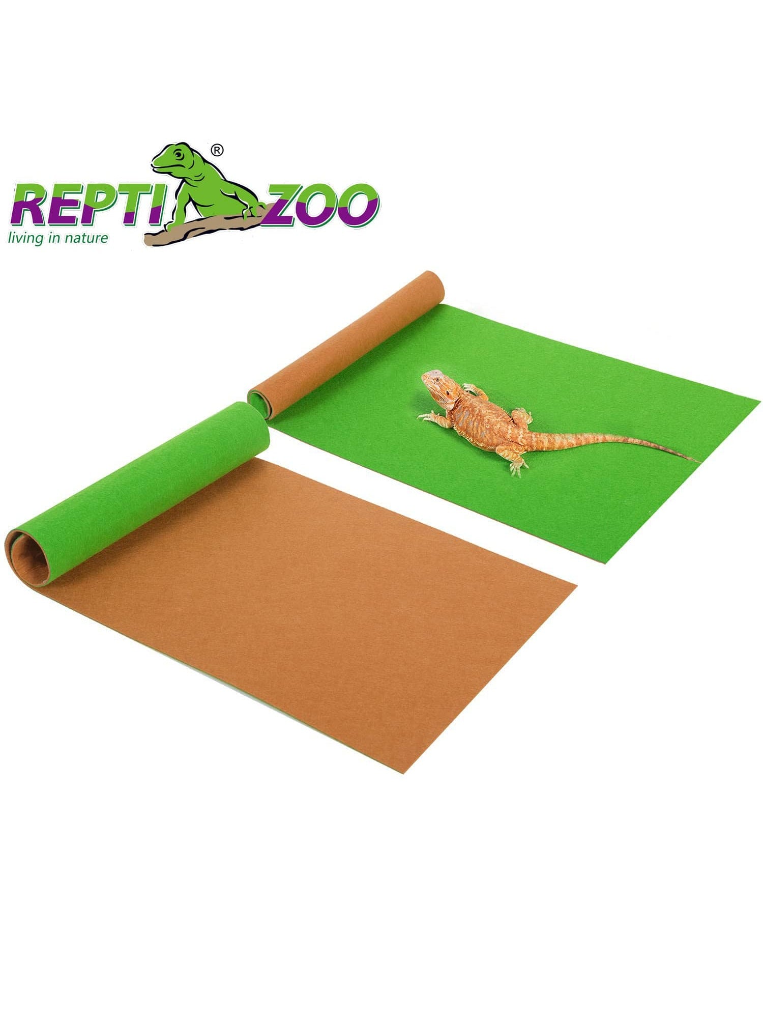 Reversible Reptile Carpet Pack of 2PCS, Terrarium Substrate Bedding Liner (17 in X 35 in) for 10/20/30/40 Gallon Tanks, Both Sides Usable Reptile Floor Mat