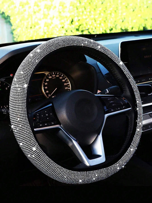 Rhinestone Decor Car Steering Wheel Cover,Car Women Accessories,Steering Wheel Cover For Women,Car Accessories