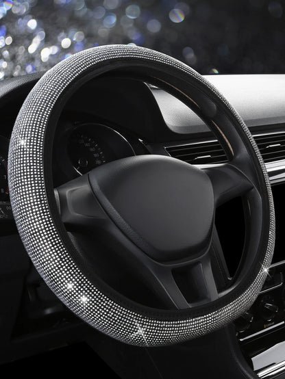 Rhinestone Decor Car Steering Wheel Cover,Car Women Accessories,Steering Wheel Cover For Women,Car Accessories