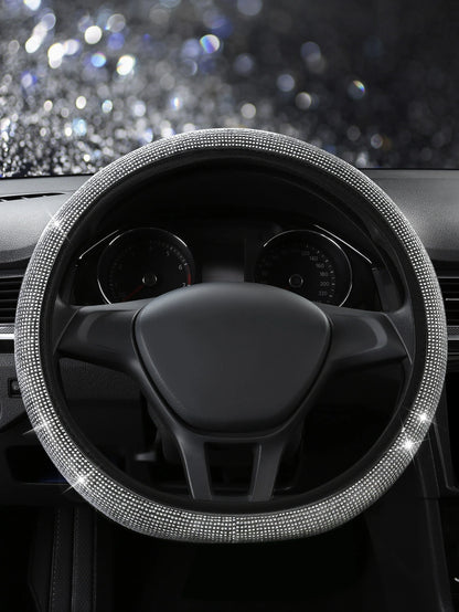 Rhinestone Decor Car Steering Wheel Cover,Car Women Accessories,Steering Wheel Cover For Women,Car Accessories