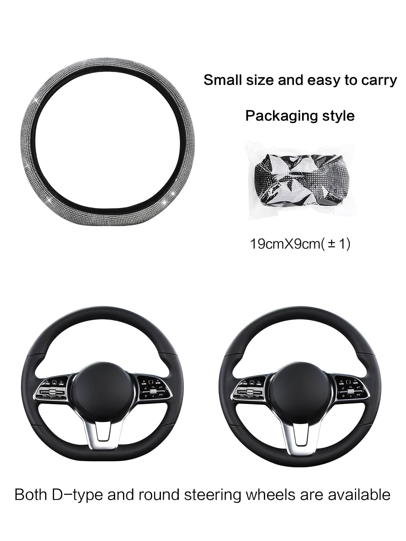 Rhinestone Decor Car Steering Wheel Cover,Car Women Accessories,Steering Wheel Cover For Women,Car Accessories