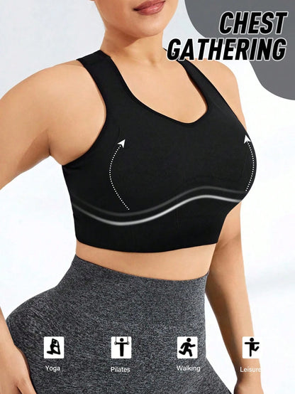 Rhythm Era Plus Size Women's Solid Color Sports Bra