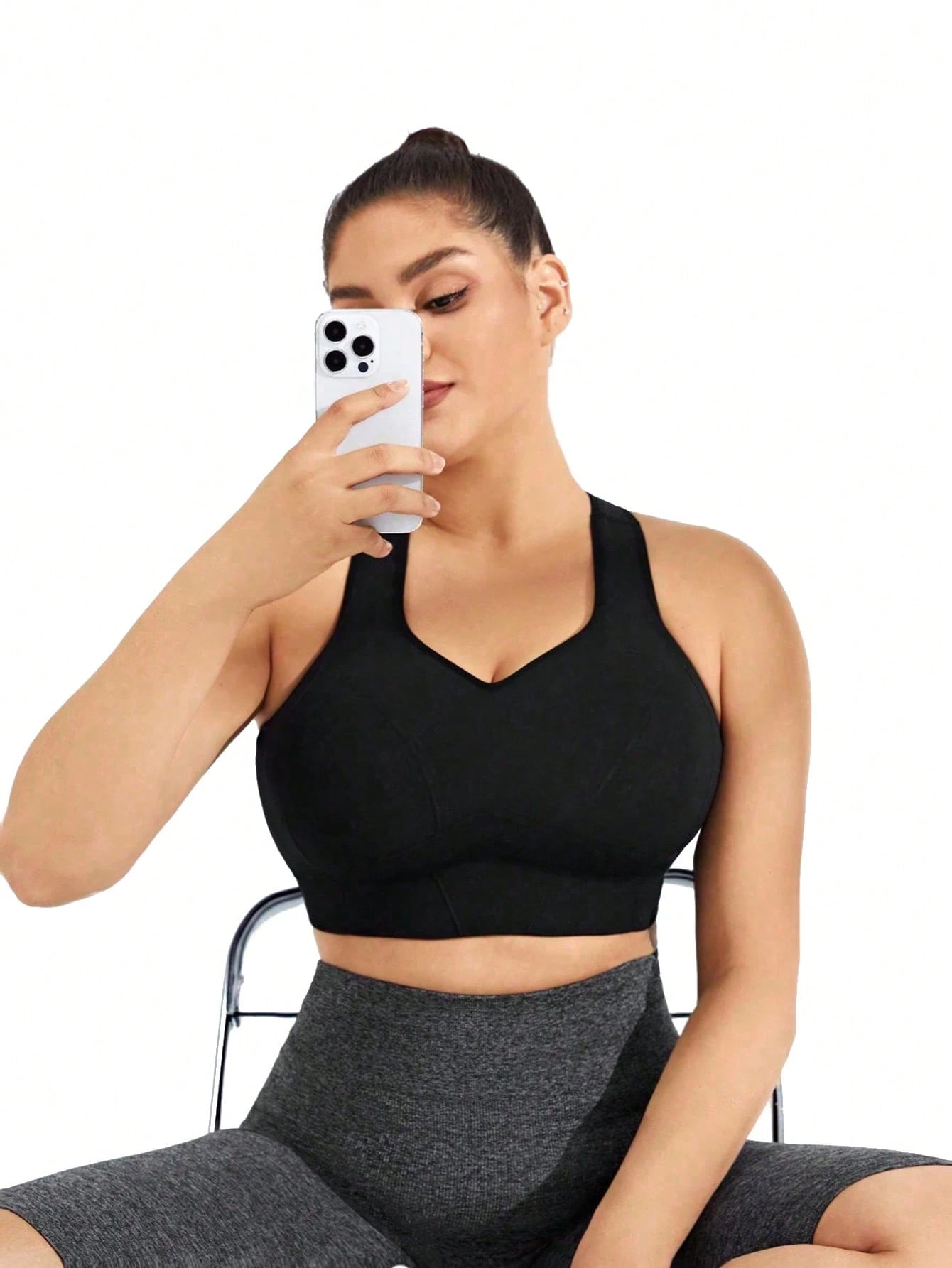Rhythm Era Plus Size Women's Solid Color Sports Bra