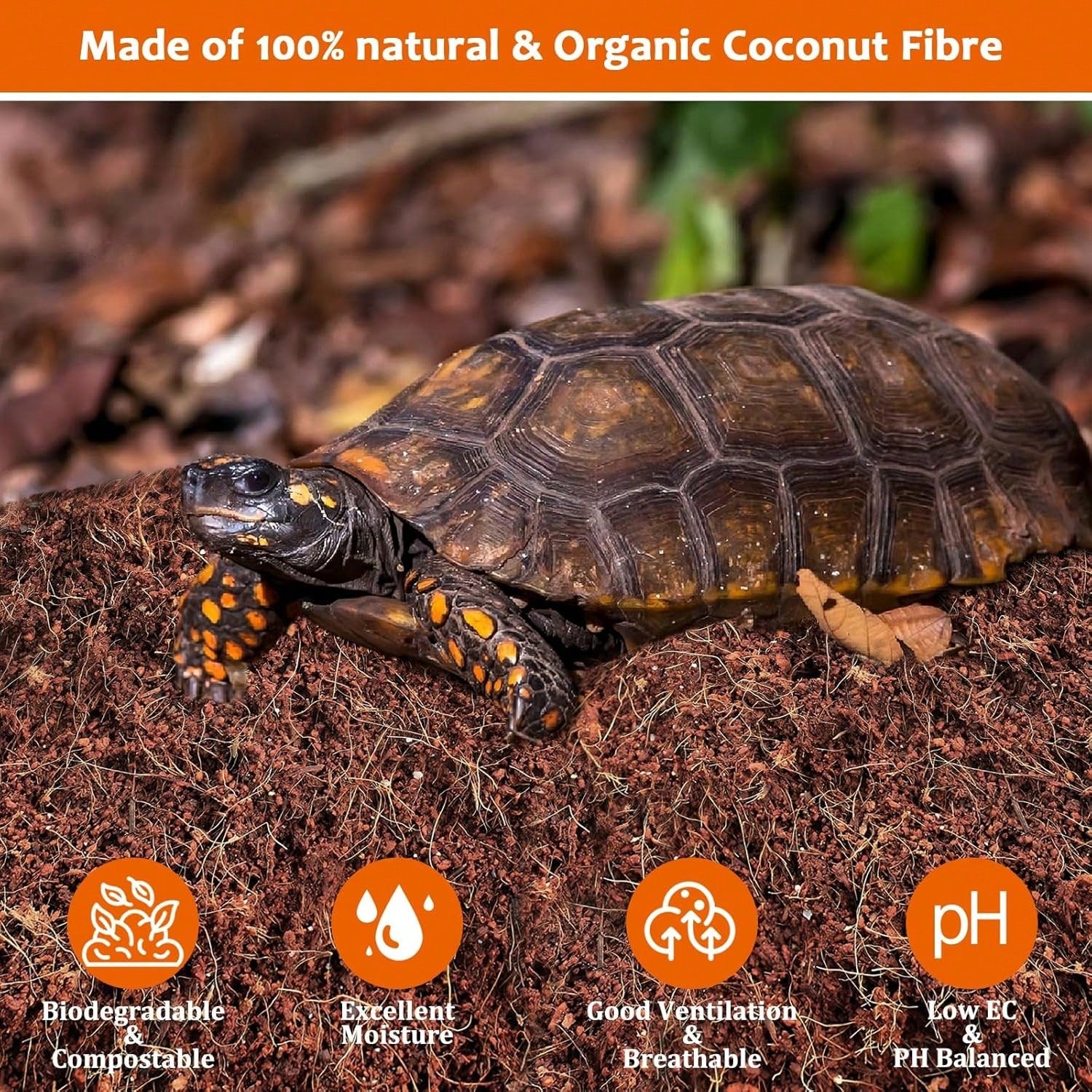 Riare 2 Pack Natural Coconut Fiber Substrate For Reptile- Premium Compressed Coconut Husk Terrarium Bedding For Reptile, Tortoise, Frogs, Snakes Hermit Crabs, Burrowing Animals