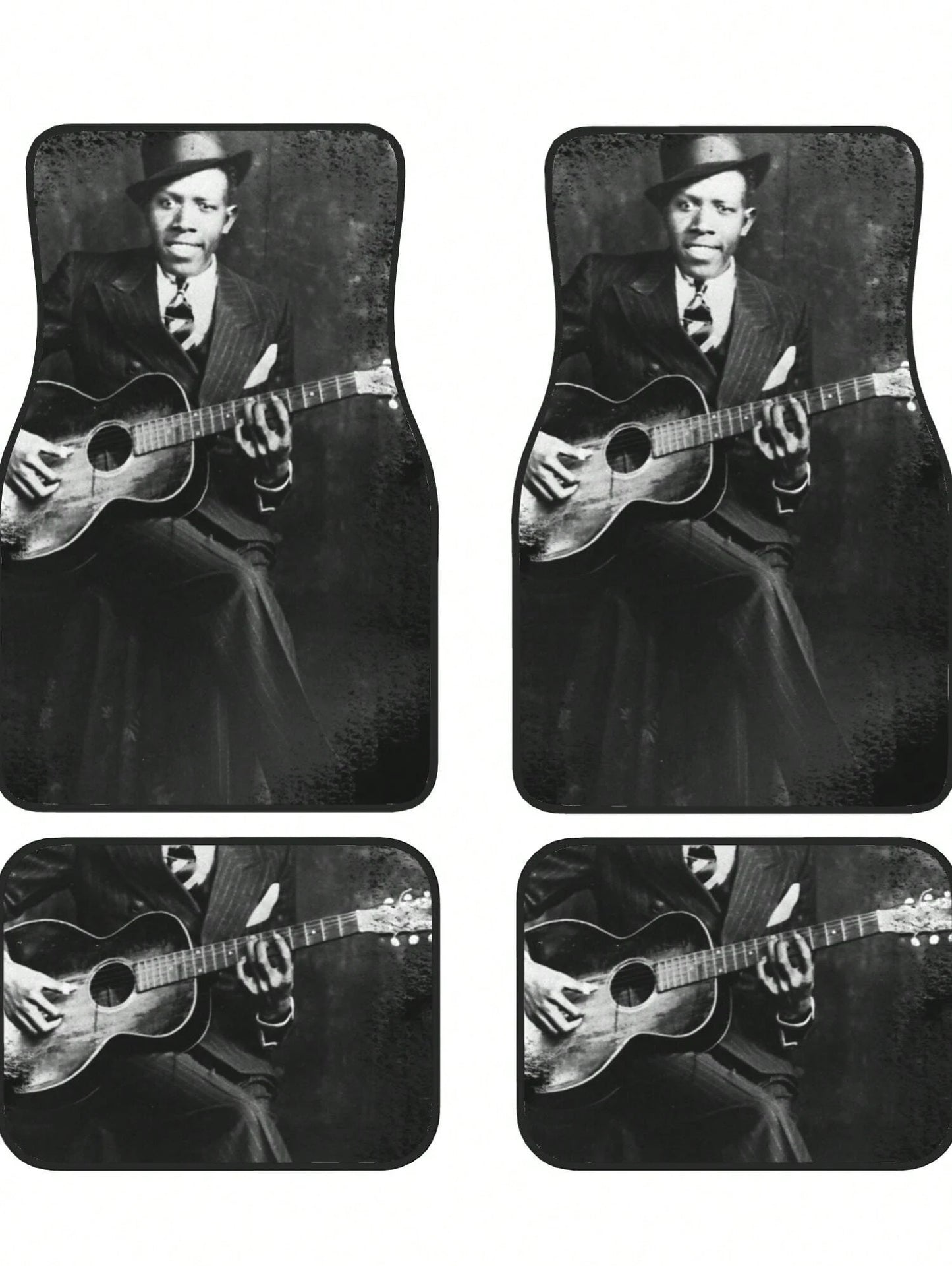 Robert Johnson 4-Piece Custom Printed All-Weather Floor Mats- Universal Fit For Suv, Truck, Van| Easy Clean