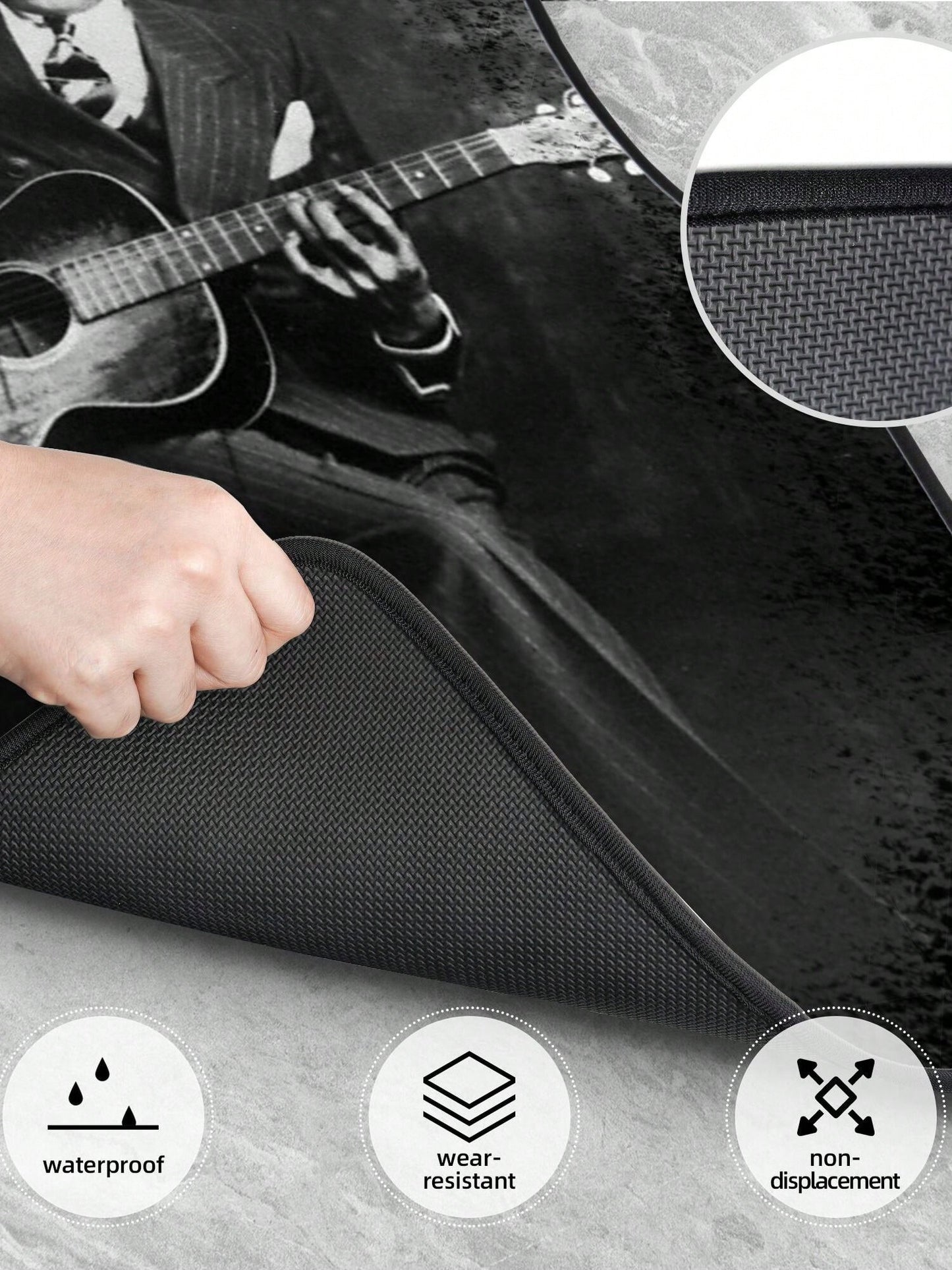 Robert Johnson 4-Piece Custom Printed All-Weather Floor Mats- Universal Fit For Suv, Truck, Van| Easy Clean