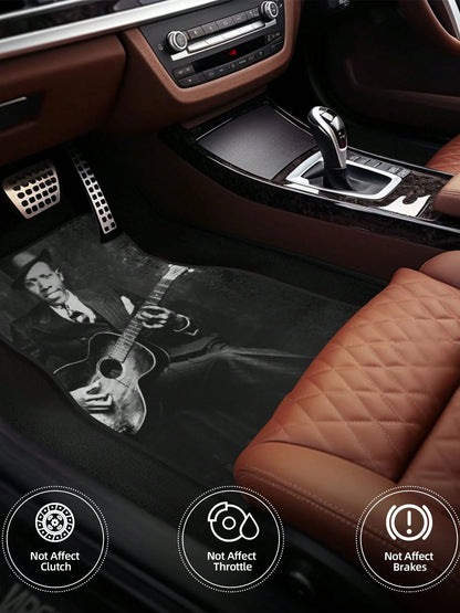 Robert Johnson 4-Piece Custom Printed All-Weather Floor Mats- Universal Fit For Suv, Truck, Van| Easy Clean