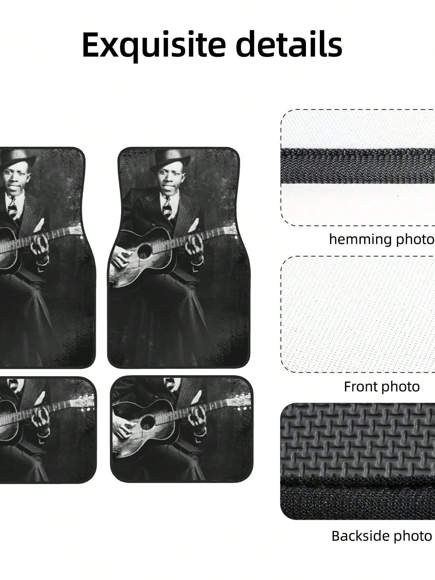 Robert Johnson 4-Piece Custom Printed All-Weather Floor Mats- Universal Fit For Suv, Truck, Van| Easy Clean