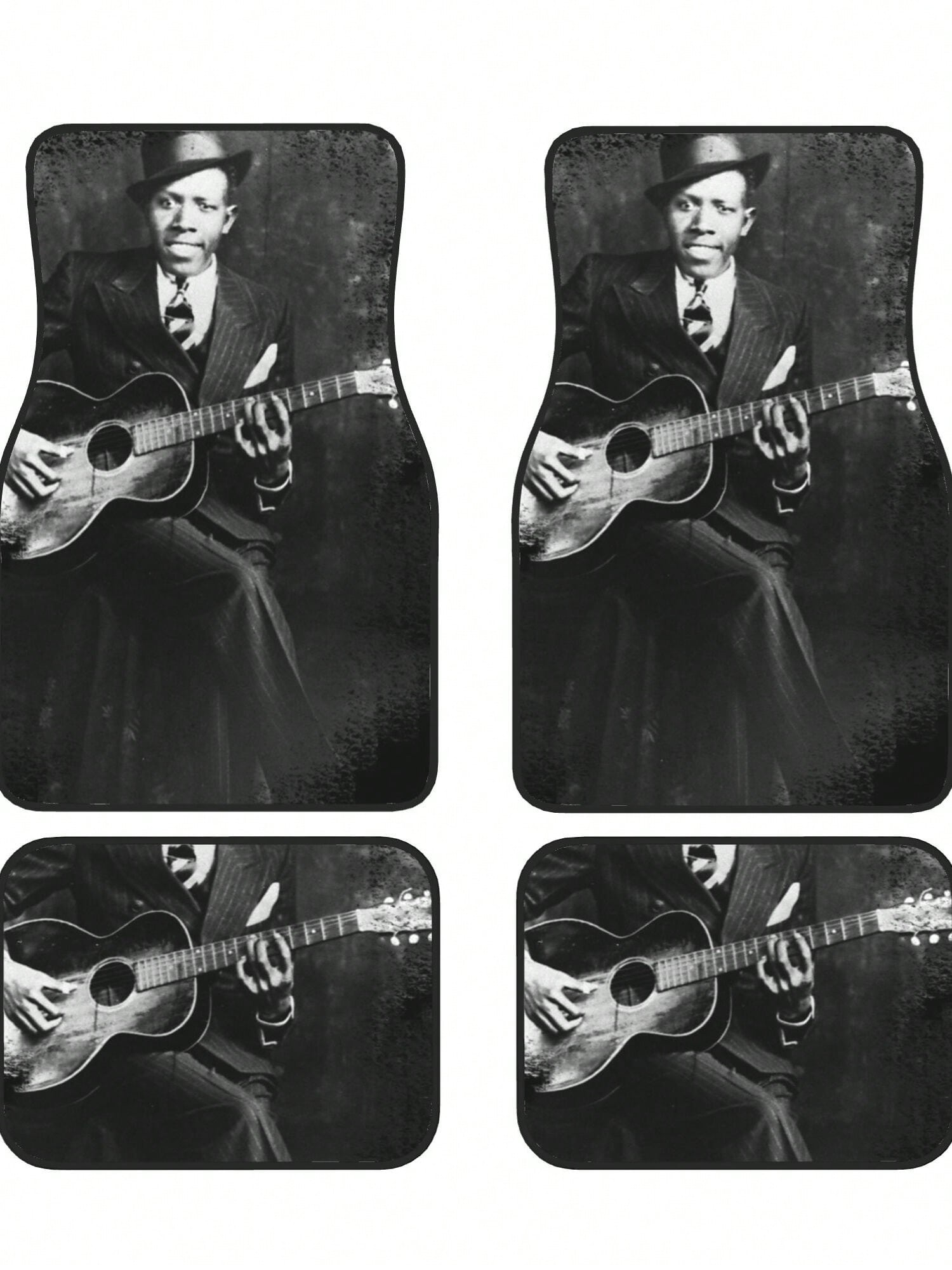 Robert Johnson 4-Piece Custom Printed All-Weather Floor Mats- Universal Fit For Suv, Truck, Van| Easy Clean