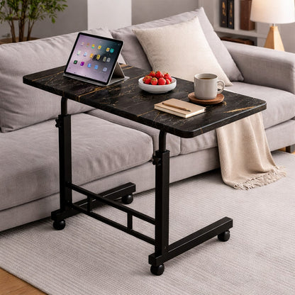 Rolling Overbed Table For Bed & Sofa – Space-Saving Mobile Side Desk, Easy To Move & Use Anywhere,Multiple Colors Available