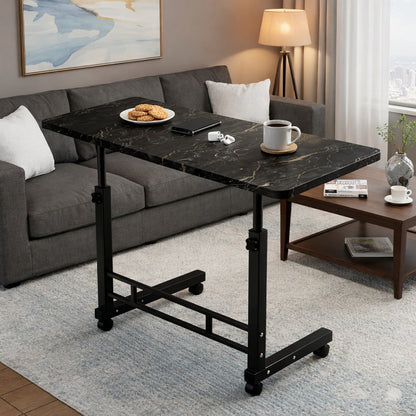 Rolling Overbed Table For Bed & Sofa – Space-Saving Mobile Side Desk, Easy To Move & Use Anywhere,Multiple Colors Available