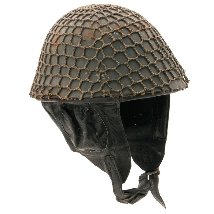 military surplus Romanian M73 Model 2 Paratrooper Helmet  with liner, earcups and chinstrap