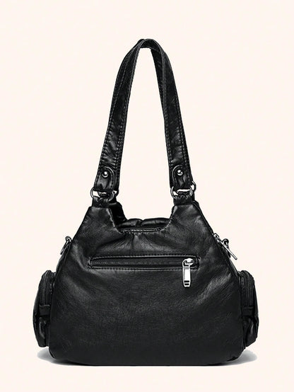 ROMWE Grunge Punk New Punk Rock Chic Ladies Shoulder Tote Bag, Darkcore Motorcycle Handbag For Women, New Fashionable Big Bags For Women, Goth