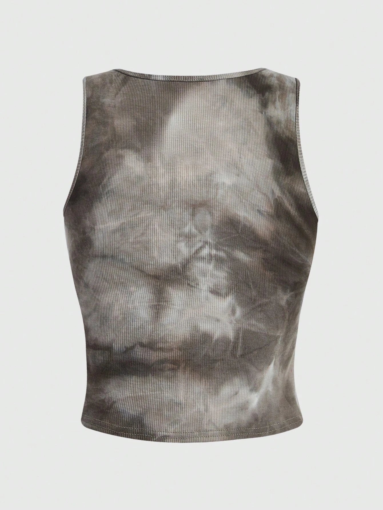 ROMWE Grunge Punk Tie-Dye Eyes Letter Print Tank Top, School